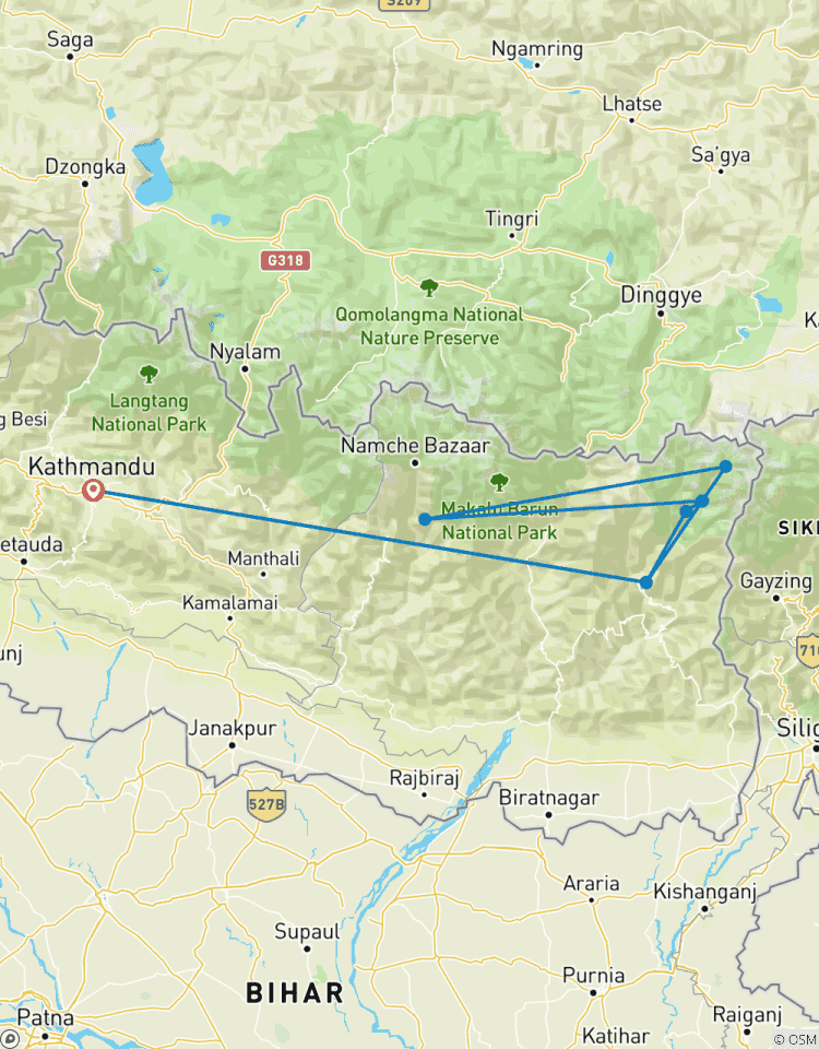 22 jours Kanchenjunga Base Camp Trek 2026/2027 circuit