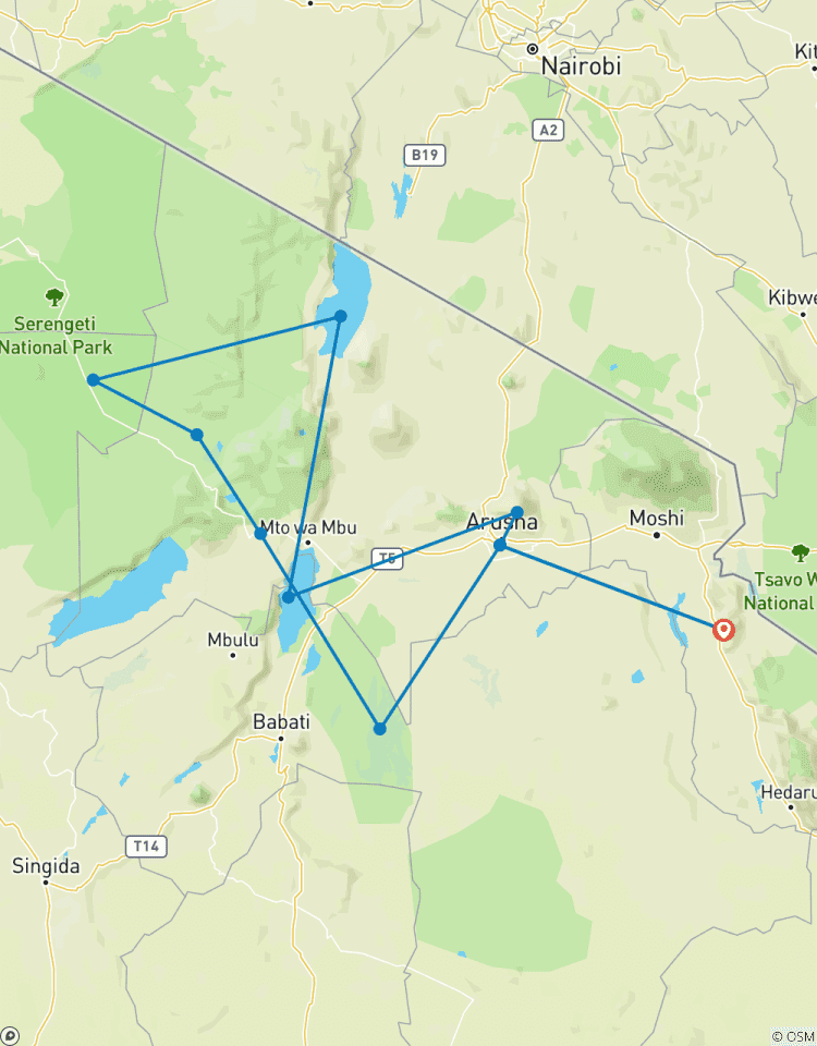 Von Arusha 11 Tage Lake Hopping Safari Rundreise