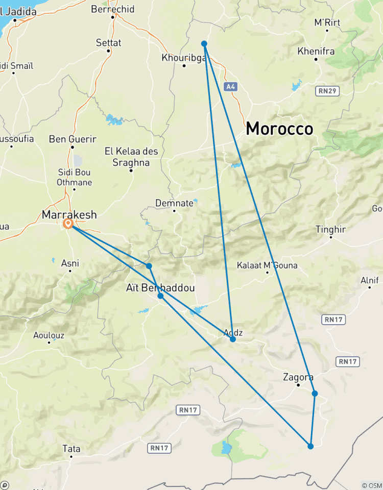 Ontsnappen aan de woestijn: Marrakech naar Erg Lihoudi woestijnkamp in 2 dagen Privérondleiding-rondreis