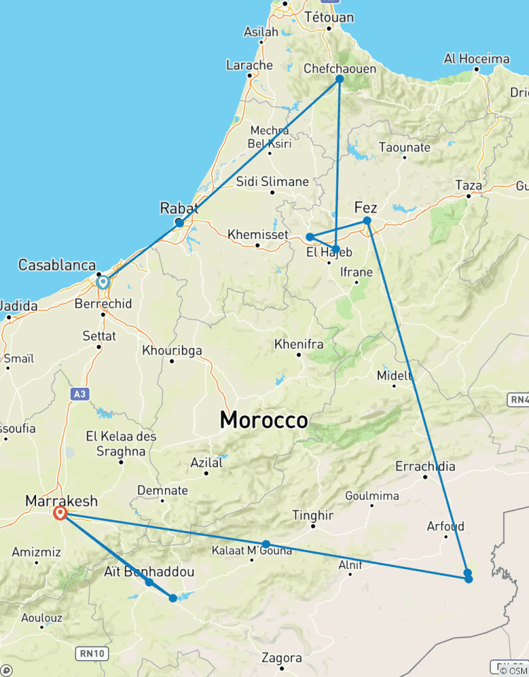 Marokko: Von Casablanca nach Marrakesch durch die Wüste - 8 Tage Rundreise