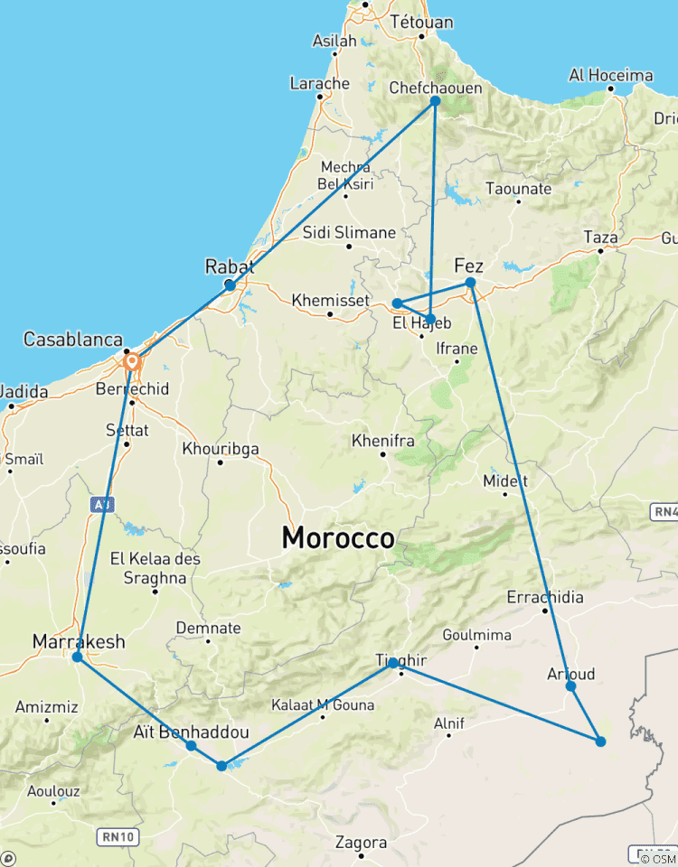???????? Imperial Cities & Sahara Desert Grand Reise - 10 Tage ab Casablanca Rundreise