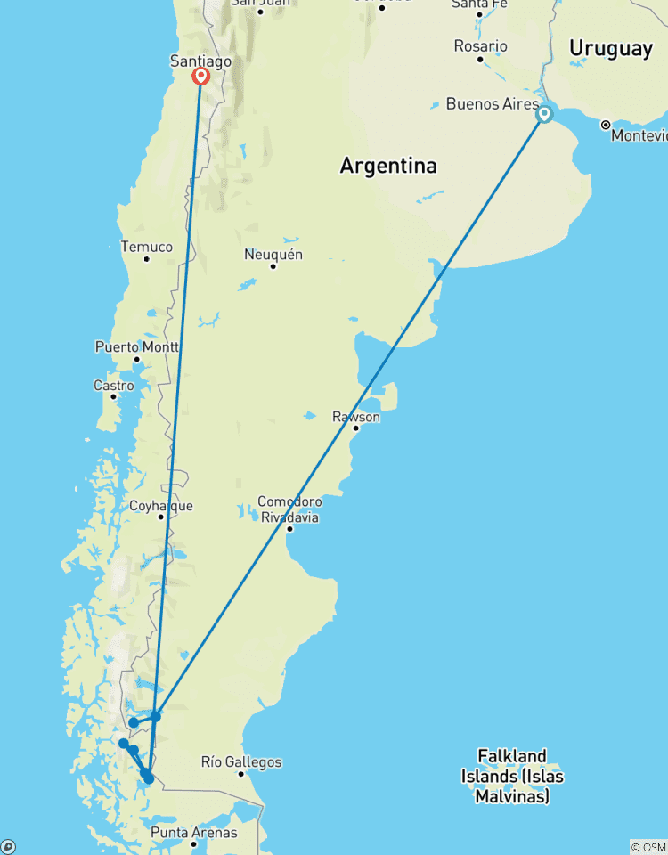 Argentina & Chile : El Calafate, Torre Del Paine W/local flights Tour