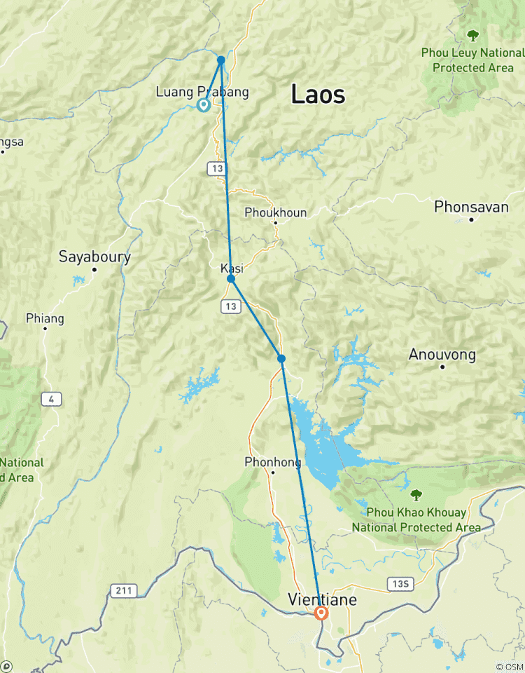 Circuito Magníficas vacaciones en bicicleta por Laos de 10 días