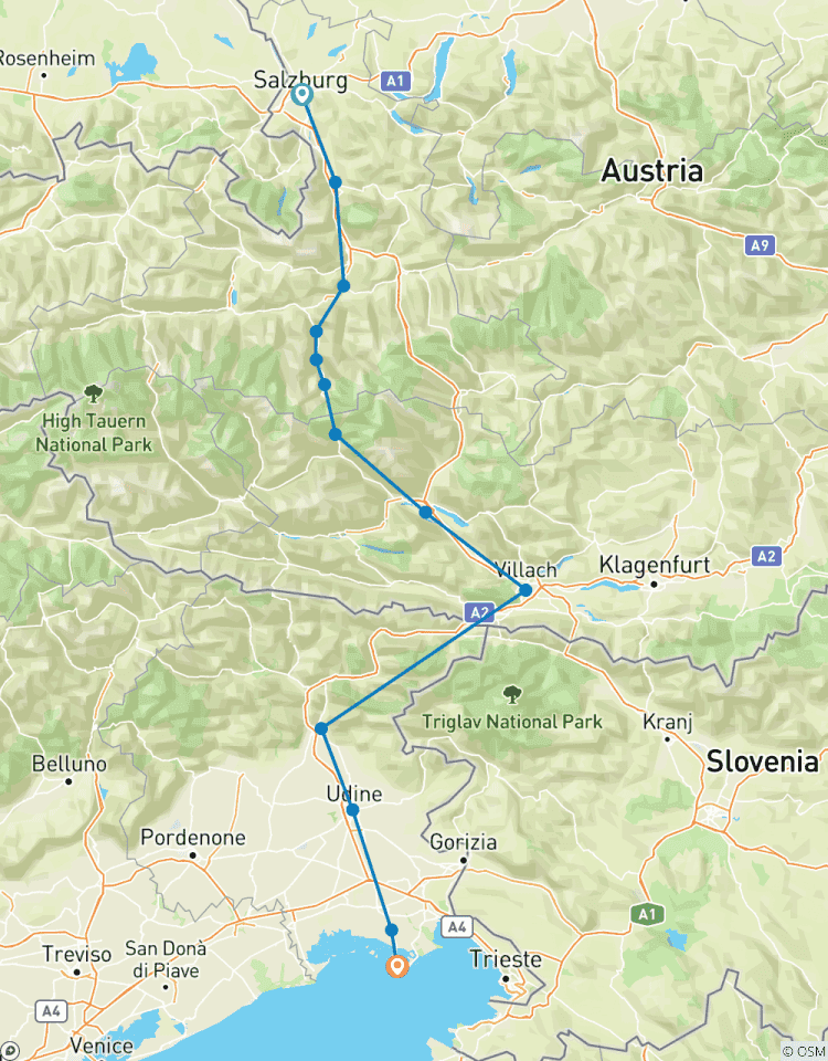 Circuito Carril bici deportivo Alpe-Adria, Salzburgo - Grado