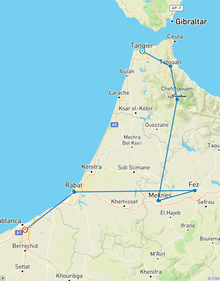 Circuit de 5 jours de Tanger à Casablanca (privé) circuit