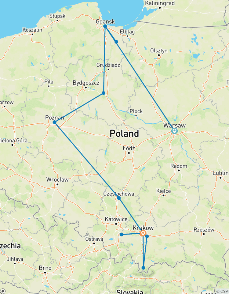 Tailor-Made 9 Days Best Poland Private Tour with 4-star Hotel, Daily Depart Tour