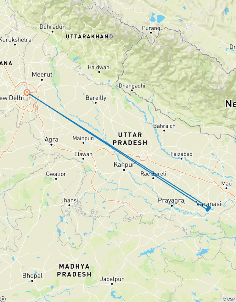 Voyage en train à Varanasi depuis New Delhi circuit