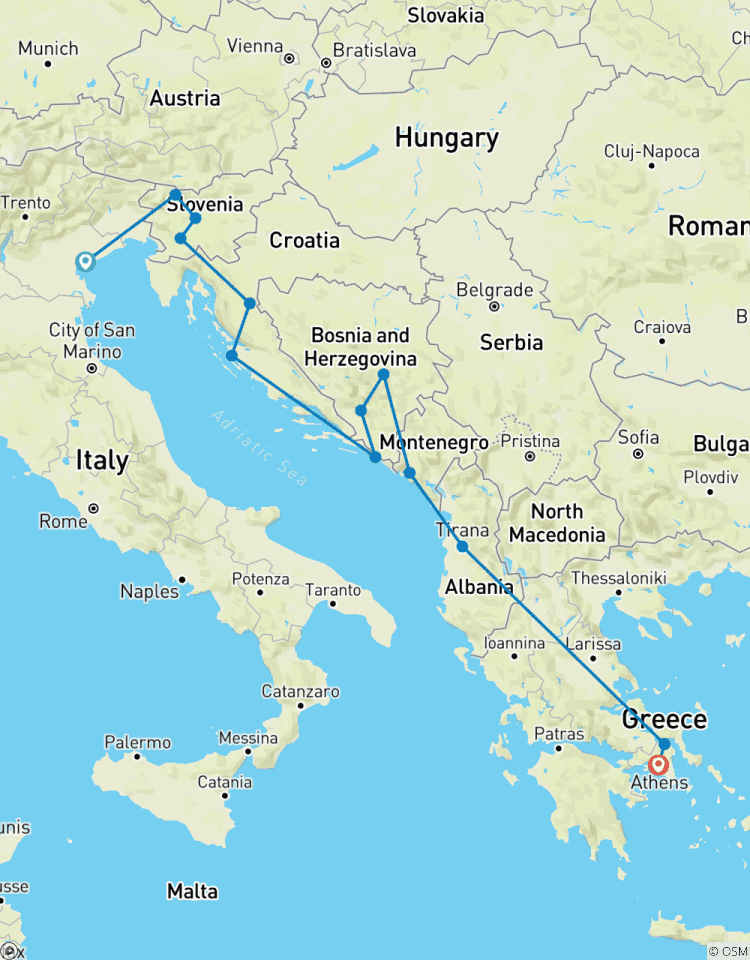 De Venise à Athènes : Culture et littoral circuit