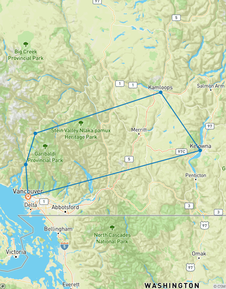 4 jours Whistler, Salmon Arm, Kelowna, au départ de Vancouver circuit