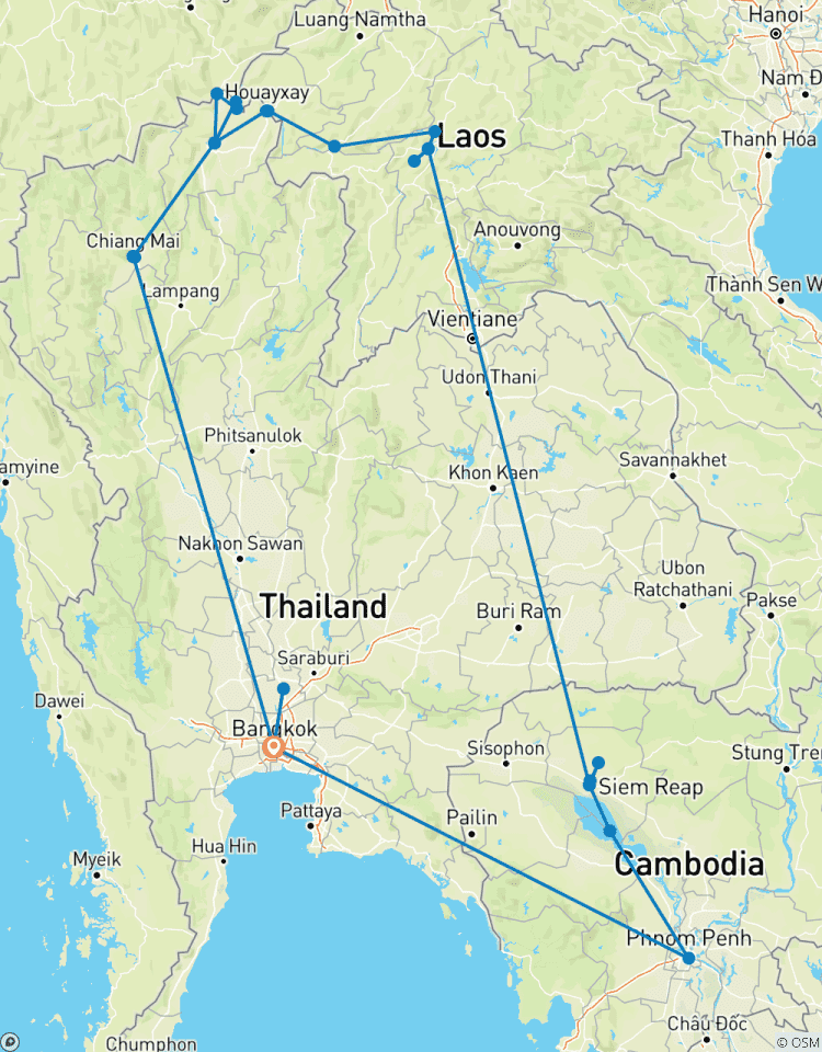 Circuito 18 Días Patrimonio de Tailandia, Laos y Camboya (Personalizado Privado)