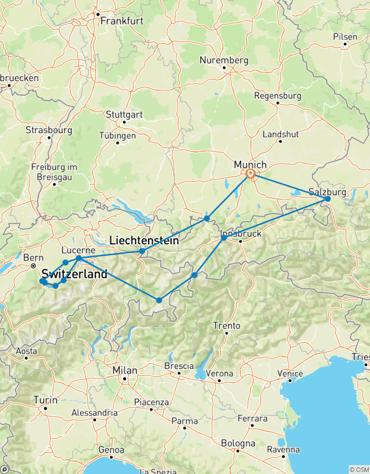 5 Länder Alpenrundfahrt in einem Porsche (Navi geführt) Rundreise