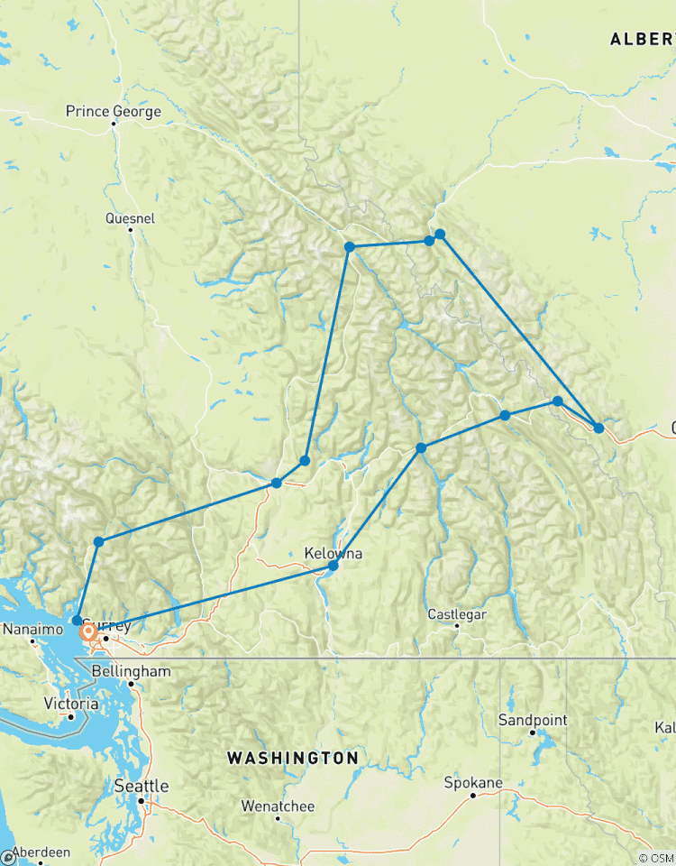 Escapade privée dans les Rocheuses : 6 jours au départ de Vancouver circuit