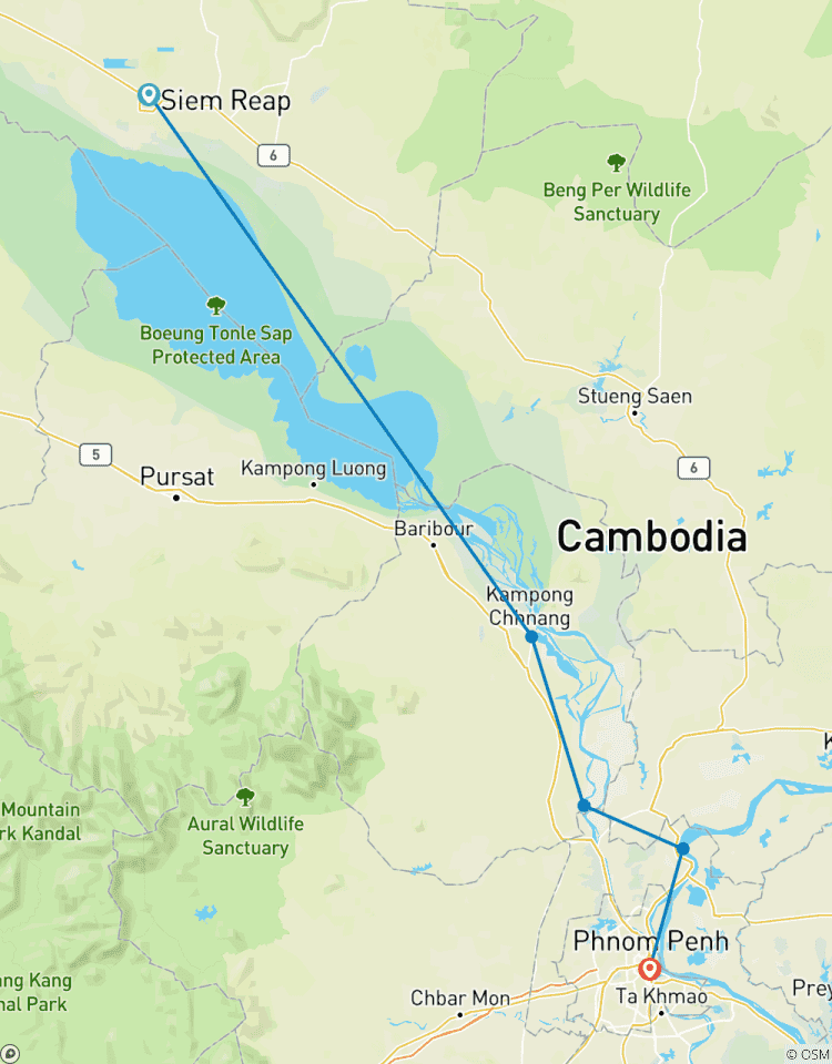 Circuito Crucero río Mekong aguas abajo de Siem Reap a Phnom Penh 3 días