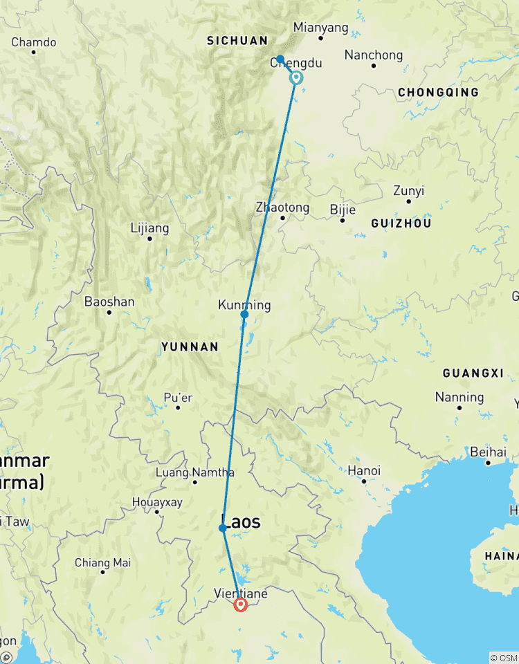 Circuito Tesoros culturales y paisajes tranquilos: la ruta de Chengdu a Laos