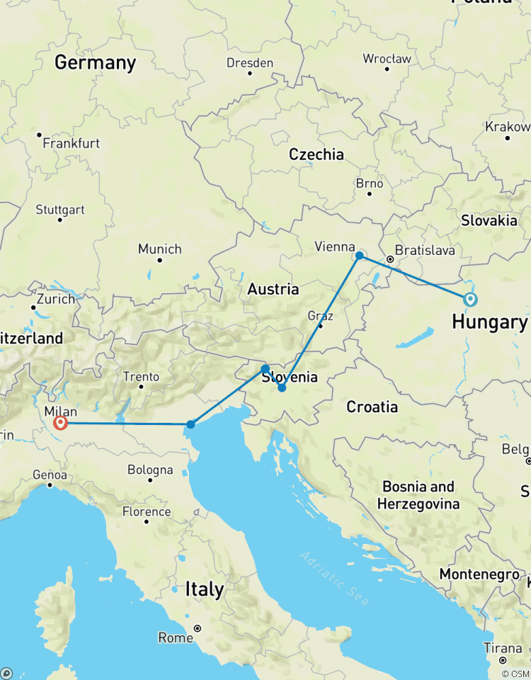 Europe by Rail Budapest to Milan Tour
