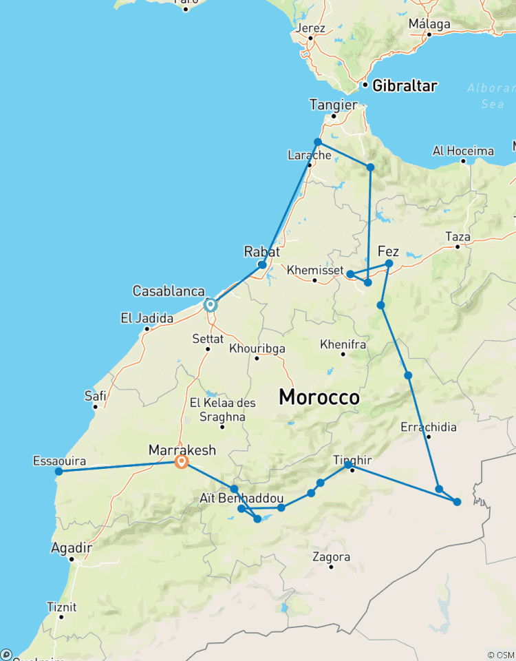 15-Days Private Tour From Casablanca To Chefchaouen & Imperial Cities Essaouira via Sahara Desert Luxury Camp/ Best of Morocco Tour