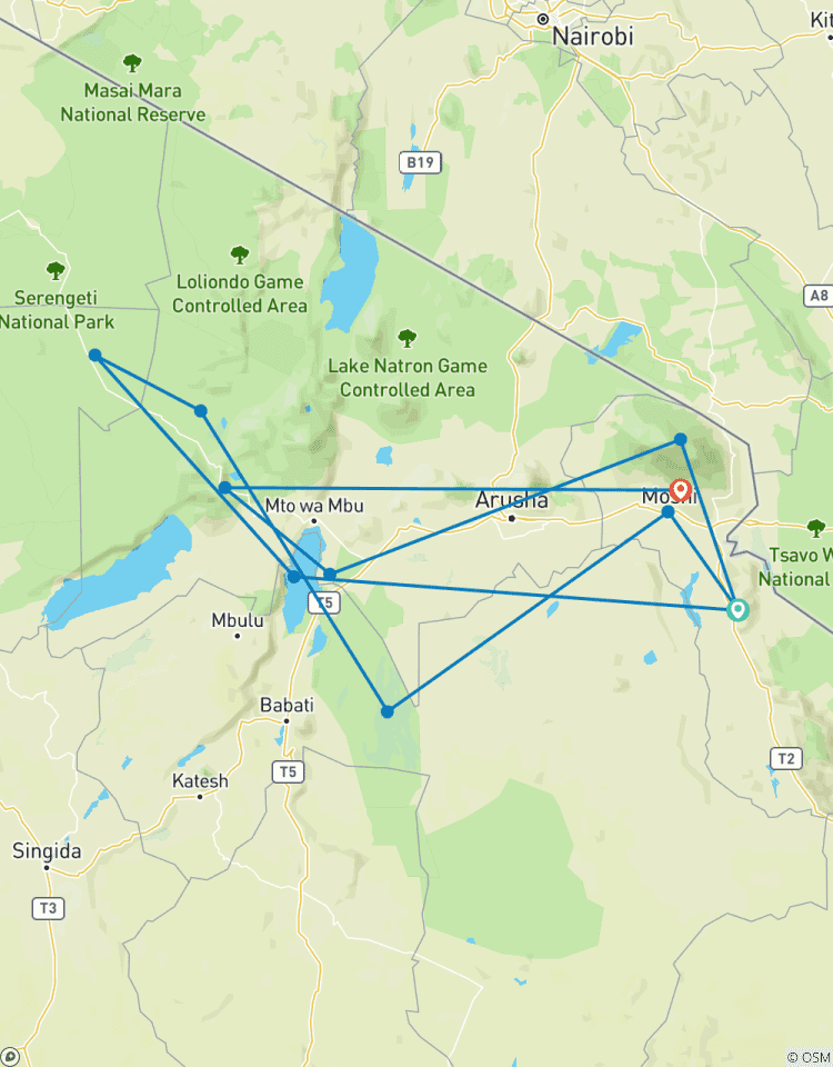 Circuito Safari Clásico Lo Mejor de Tanzania **Enfoque sostenible del viaje