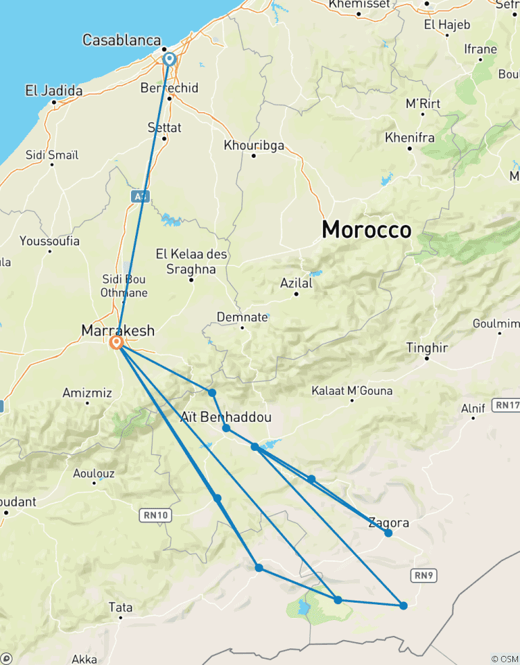 8-Days Morocco Highlights, Tours From Casablanca To Marrakech via desert Adventure Tour