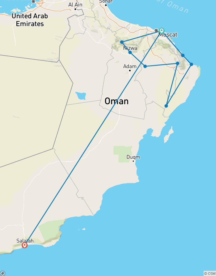 Circuito Viaje a Omán - Gran Omán ida y vuelta de Mascate a Salalah
