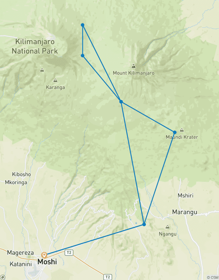 Kilimandscharo Betseigung über die Marangu Route - 5 Tage Rundreise