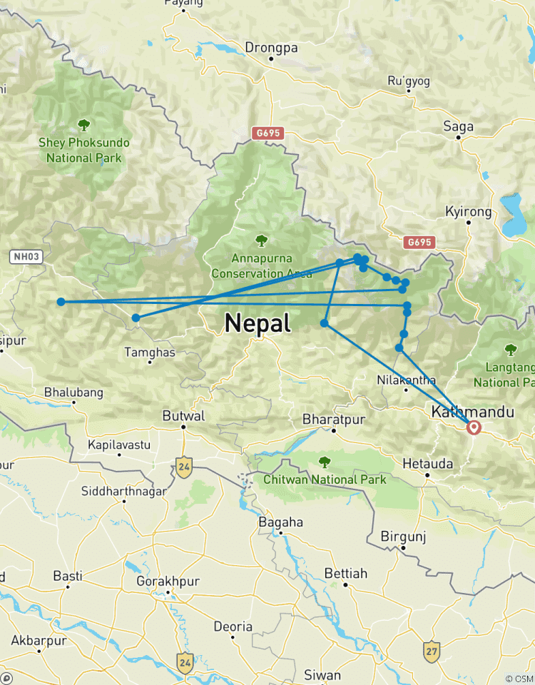 Circuito Excursión al campamento base del Manaslu