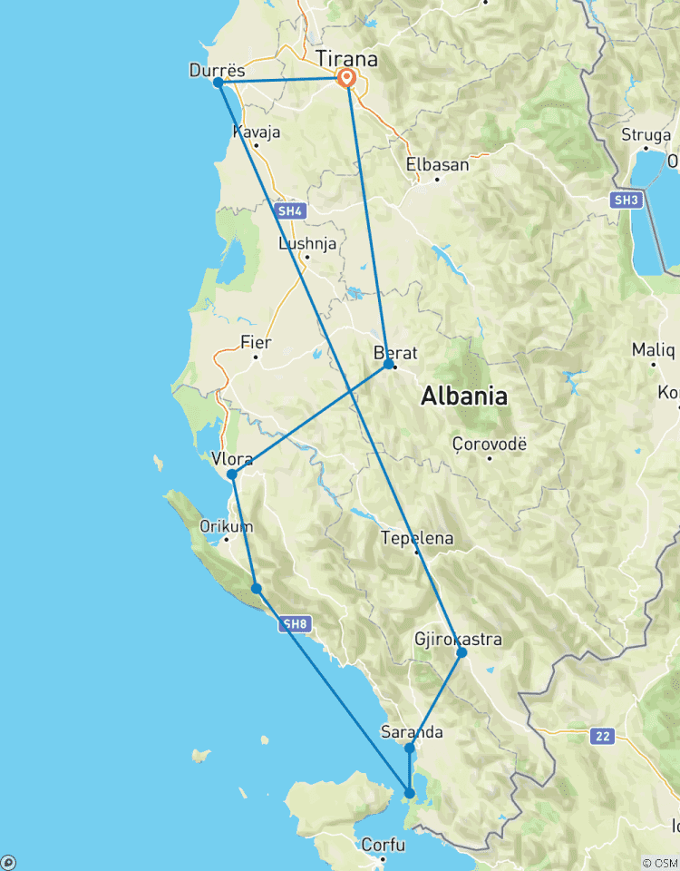 Circuito Circuito Privado 4 Días Ciudades UNESCO y Riviera Albanesa