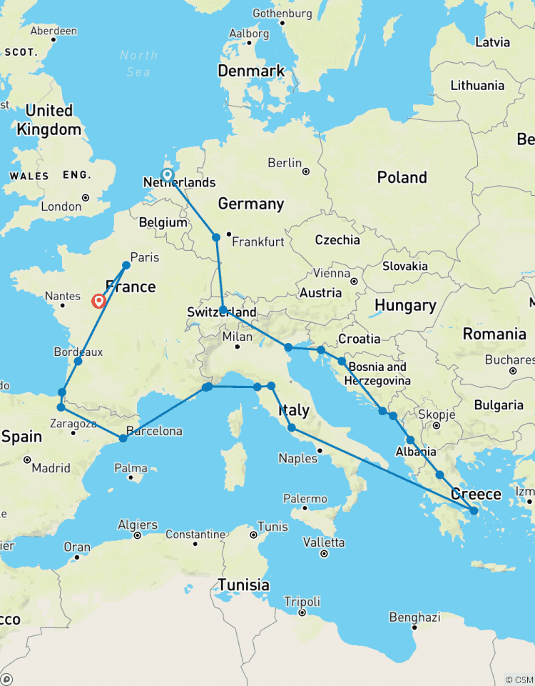 Europäischer Entdecker bis Paris Rundreise