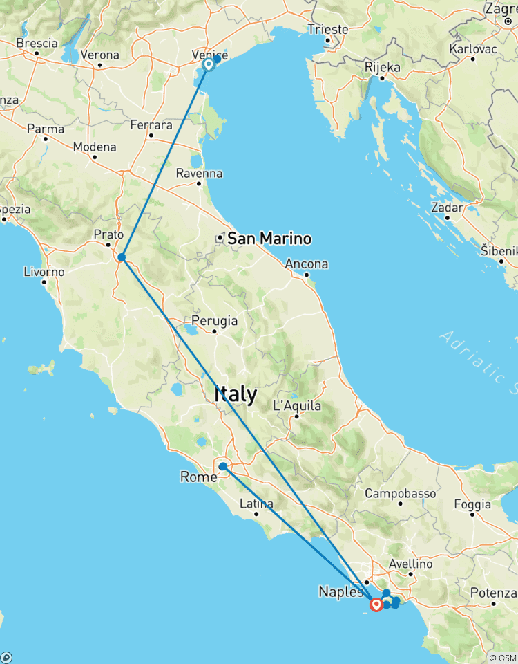 Venetië, Florence, Sorrento & Rome – 4* hotels – een duurzame rondreis per trein-rondreis