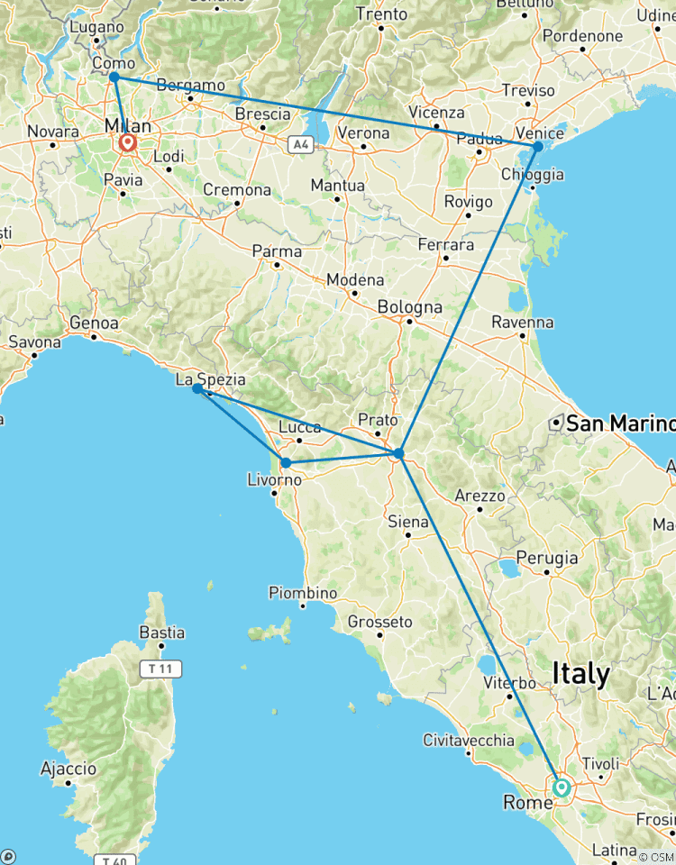 Circuito Viaje a los Esplendores de Italia: encantos de Roma, Florencia, Venecia y el Lago Como