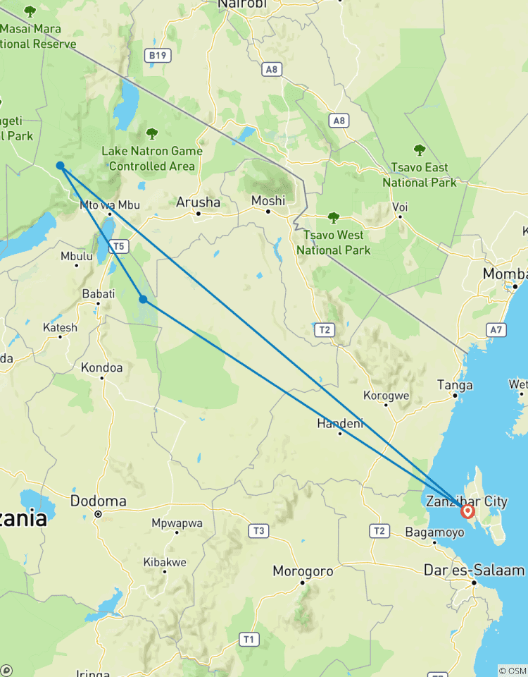 Circuito Descubre el Mejor Safari de 2 Días por Tanzania desde Zanzíbar