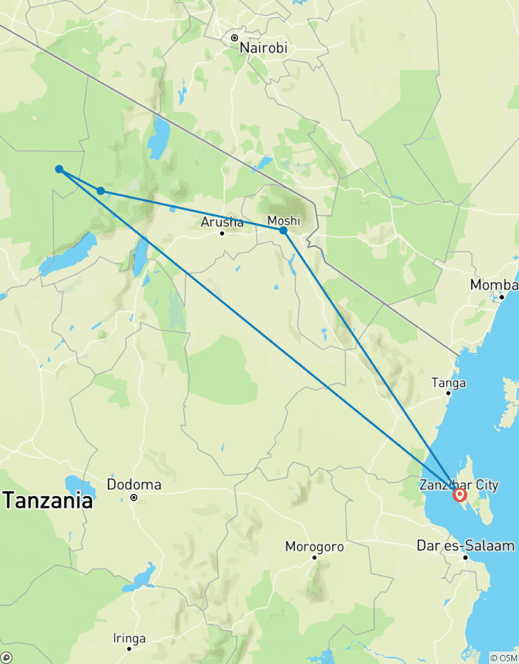 Circuito Descubre el mejor safari de 3 días por Tanzania desde Zanzíbar.