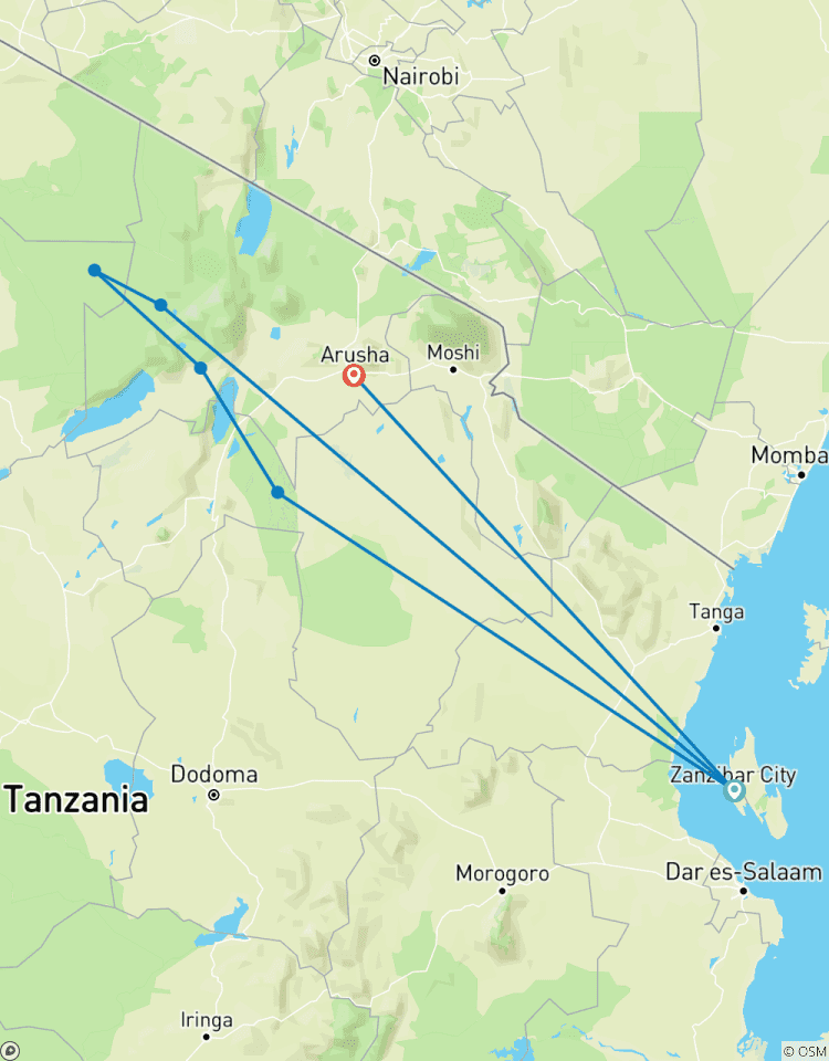 Circuito Descubre El Mejor Safari de 4 Días en Tanzania desde Zanzíbar - El Safari Clásico del Mundo en Tanzania para 2025 y 2026