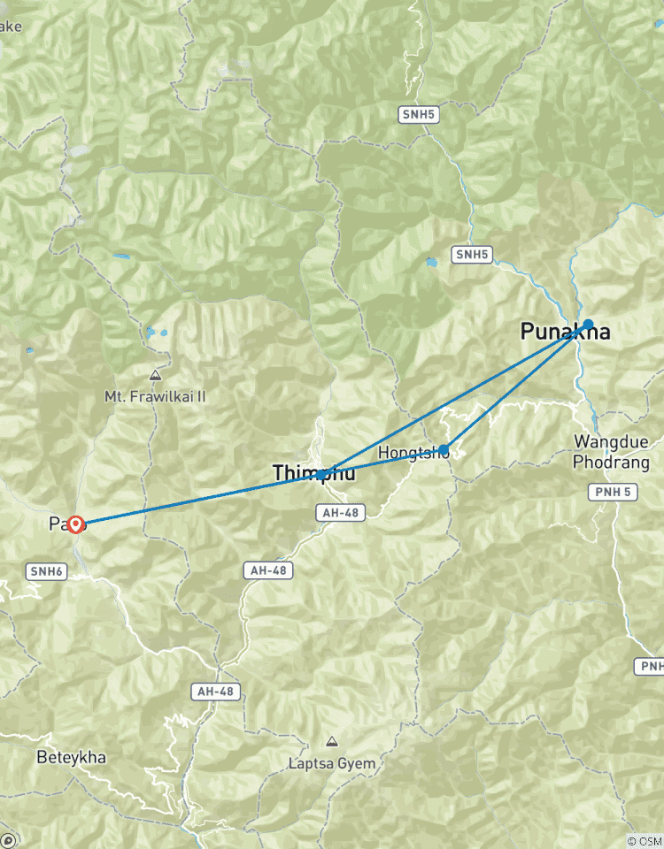 Forfait voyage de 6 jours au Bhoutan circuit