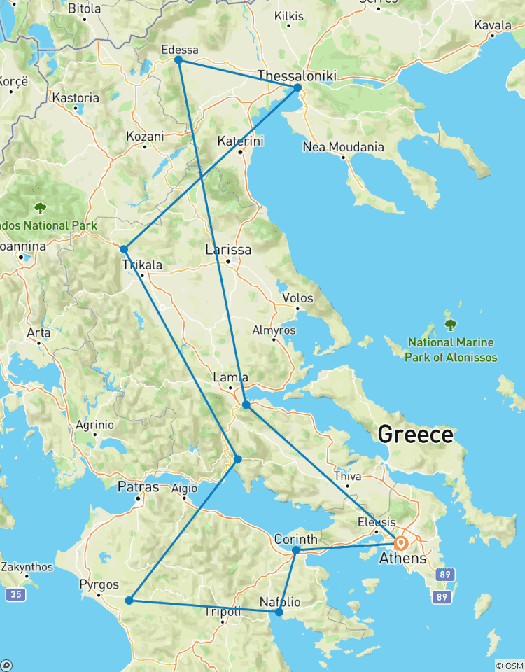 Grand tour de Grèce : Péloponnèse et Grèce du Nord circuit
