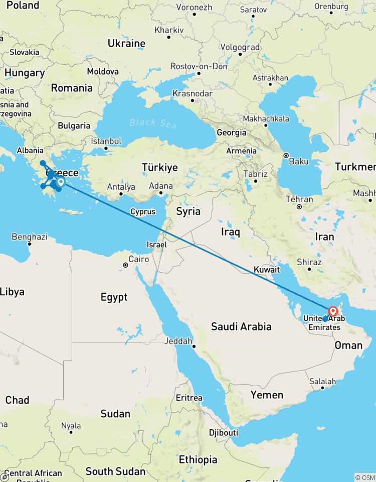 13 Days Tour in Greece & Middle East. Tour