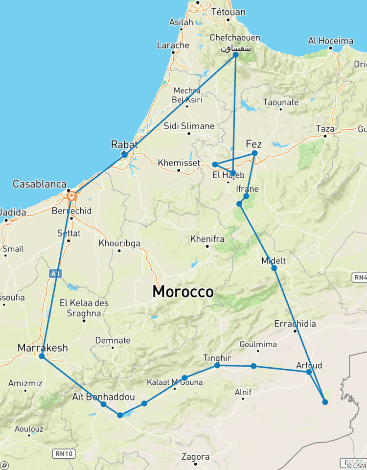 Points forts du circuit au Maroc circuit