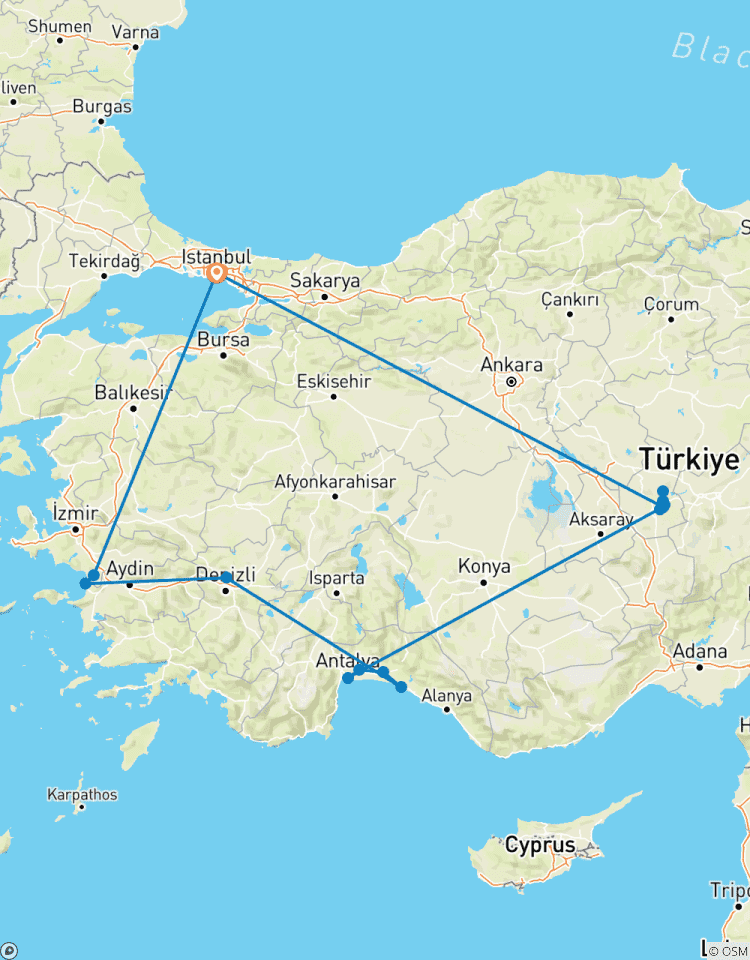 Circuito 6 Días, Lo Mejor de Capadocia, Antalya, Pamukkale, Excursión a Éfeso (Entradas a museos incluidas)