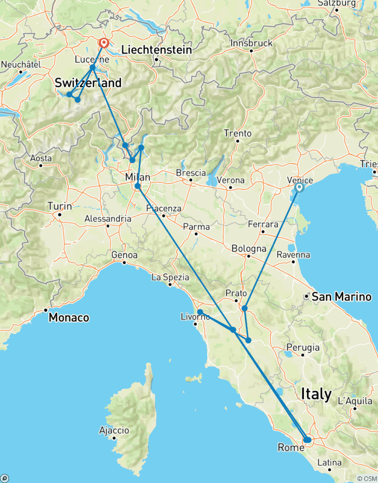 Het beste van Italië & Zwitserland – 15 dagen-rondreis