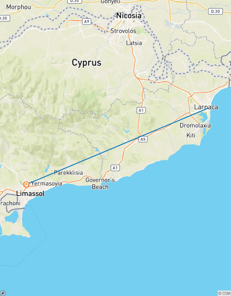 7 Days Getaway To Cyprus From Larnaca To Limassol. Tour