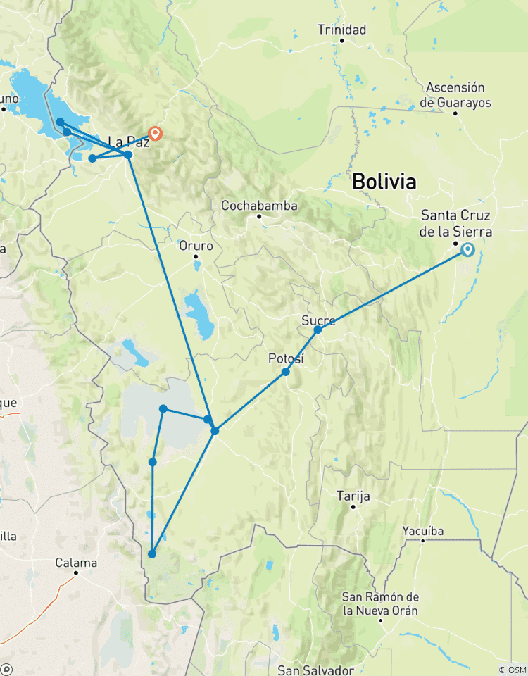 The Best of All Bolivia - Budget: Santa Cruz, Sucre, Potosi, Uyuni Salt Flats, Colorful Lagoons, La Paz, Copacabana, Titicaca lake & Sun Island Tour