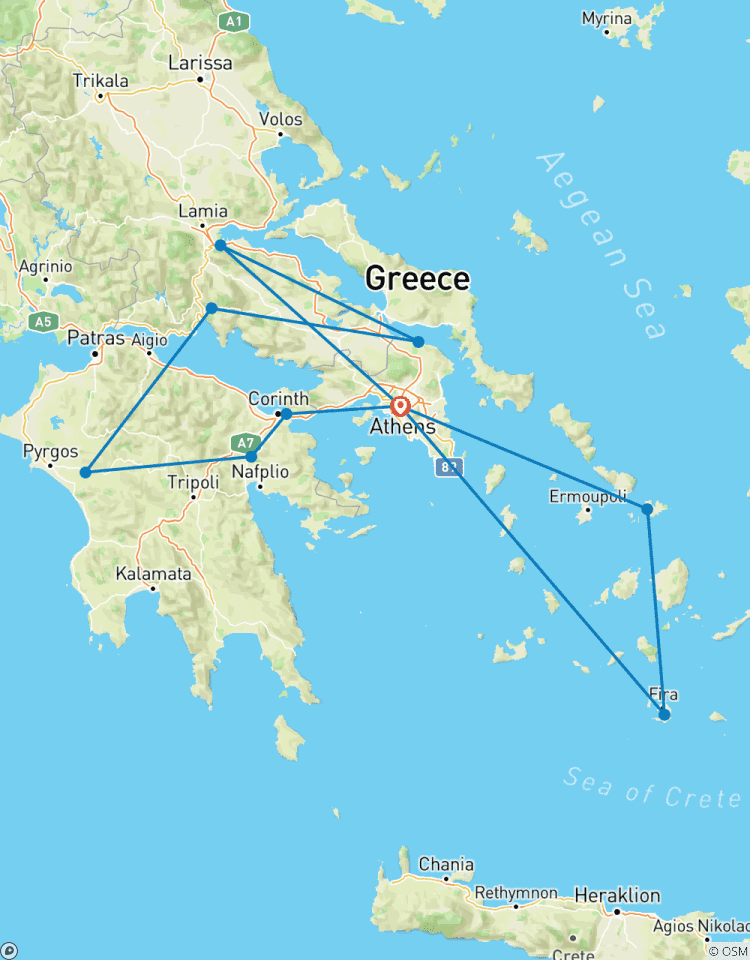 11 Days Athens, Olympia, Delphi, Meteora, Mykonos and Santorini. Tour