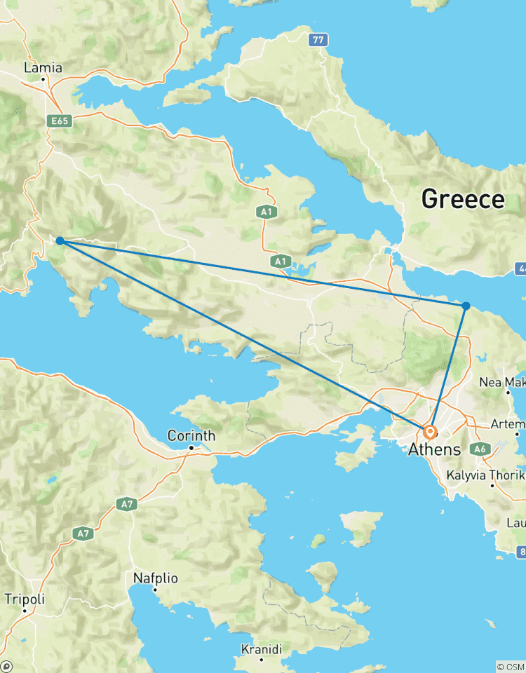 6 jours à Athènes, visite touristique en bus, visite de Delphes et des Météores et croisière d\'une journée. circuit
