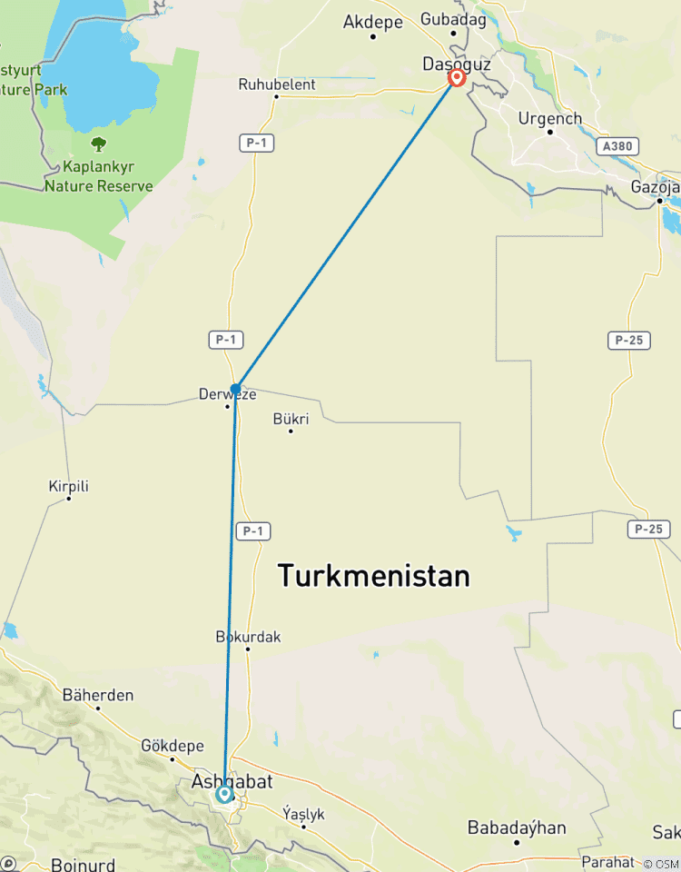 Ashgabat naar Darvaza naar Shavat/Khiva (Groepsreis)-rondreis