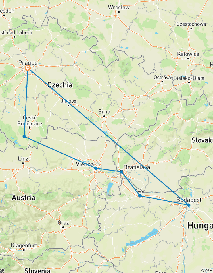 Europe centrale classique - Prague - Vienne - Bratislava - Budapest circuit