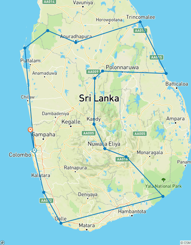 Circuito Odisea por Sri Lanka: playas de la costa este, las tierras altas y la costa sur