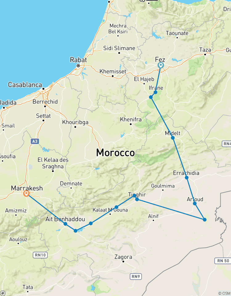 Les Dunes d\'Or : Une aventure de 3 jours de Fès à Marrakech circuit