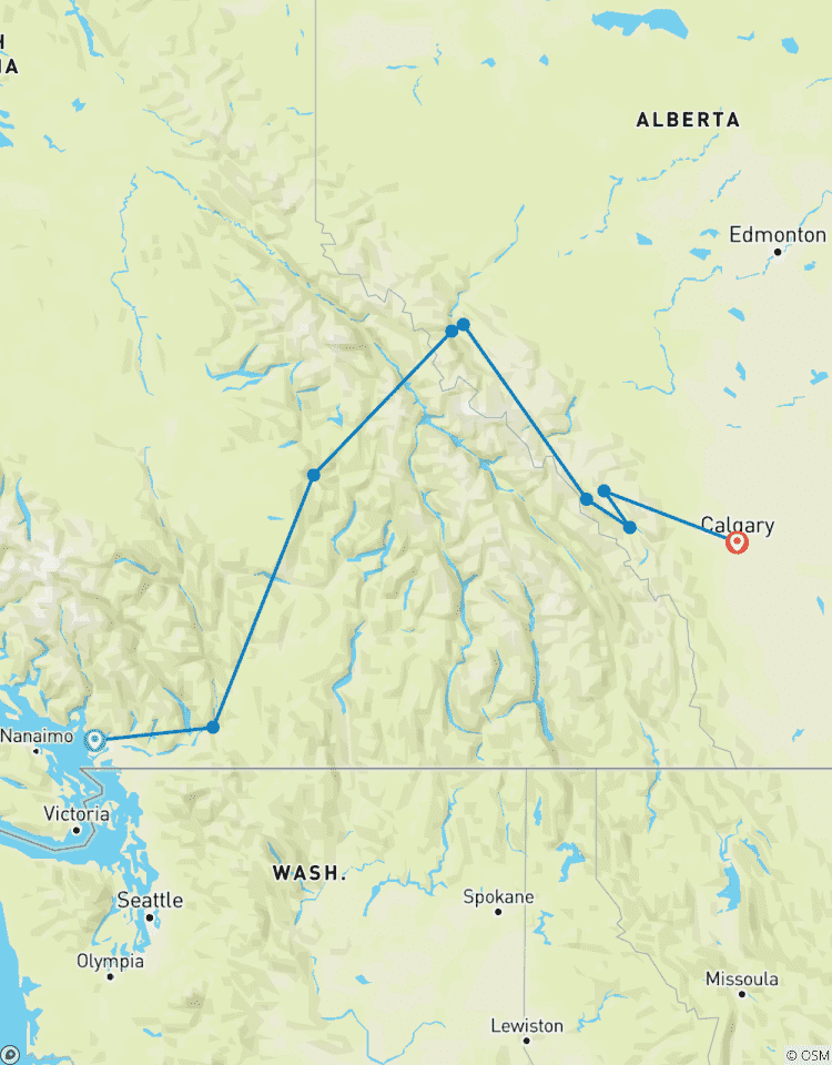 Circuit de 6 jours dans les Rocheuses canadiennes au départ de Vancouver : Banff, Jasper, Yoho et les lacs emblématiques circuit