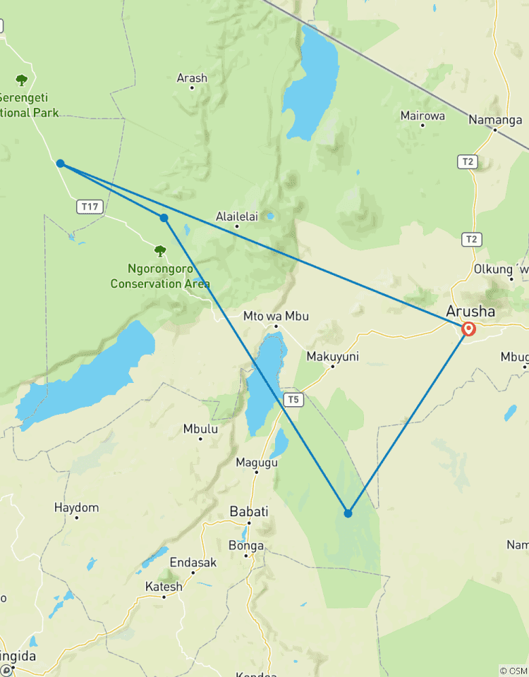 5 Days – Mukuru Village – Tarangire NP – Ngorongoro Crater and Serengeti NP Tour