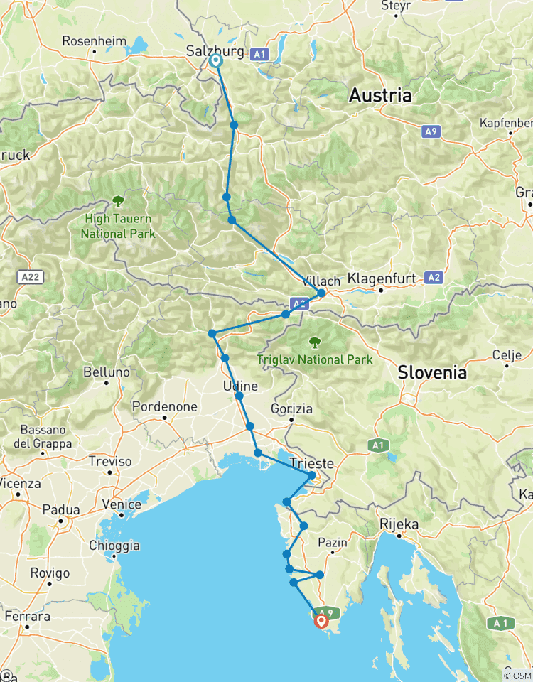 L\'épopée des Alpes à l\'Adriatique circuit