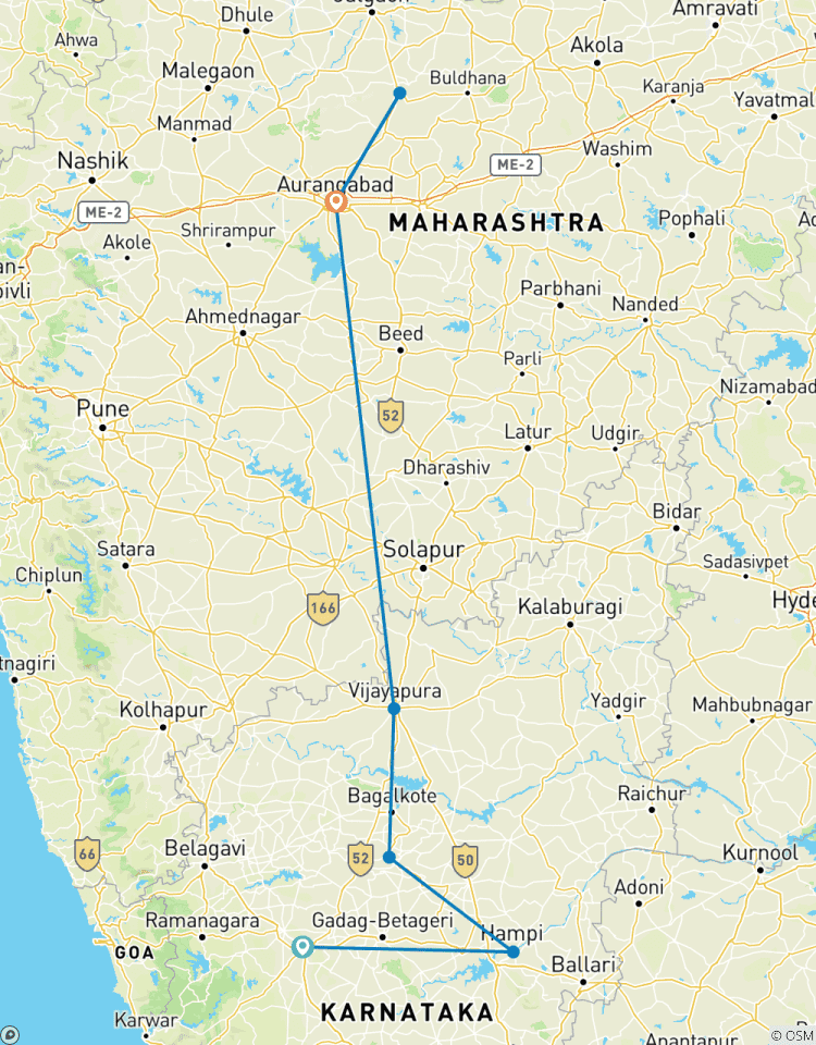 Kulturerbestätten: Von Hampi & Badami Ruinen nach Aurangabad, Ajanta & Ellora Höhlen Rundreise